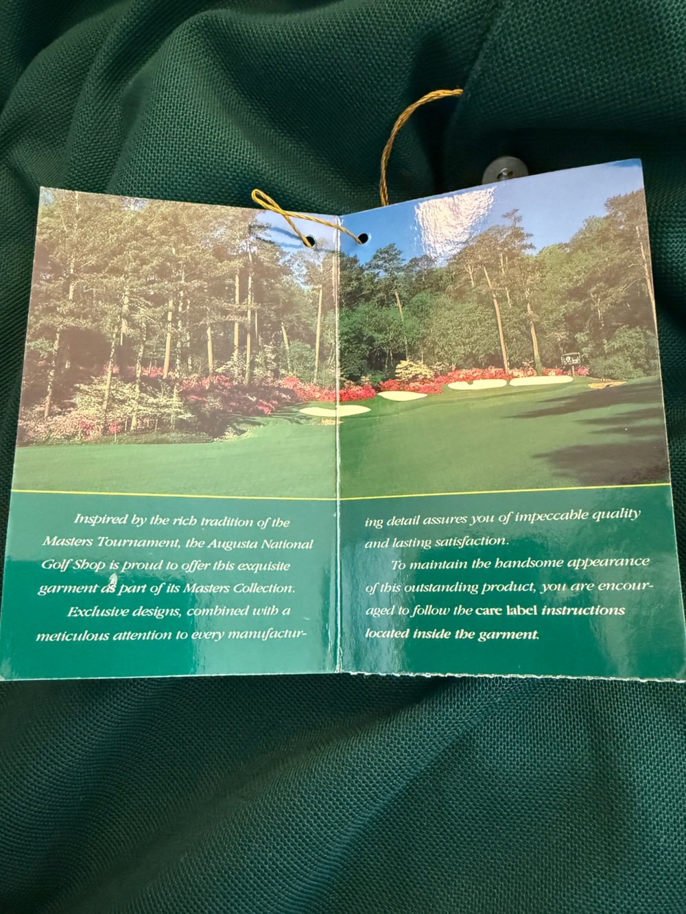 Masters Collection Augusta National Green Polo Shirt NWT Hong Kong Cotton Large - Picture 8 of 16
